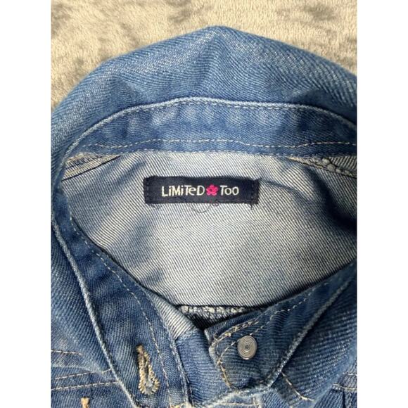 Limited Too Kids Denim Vest Rainbow Unicorn Embroidered Size 10 Cotton Blend - Picture 3 of 9